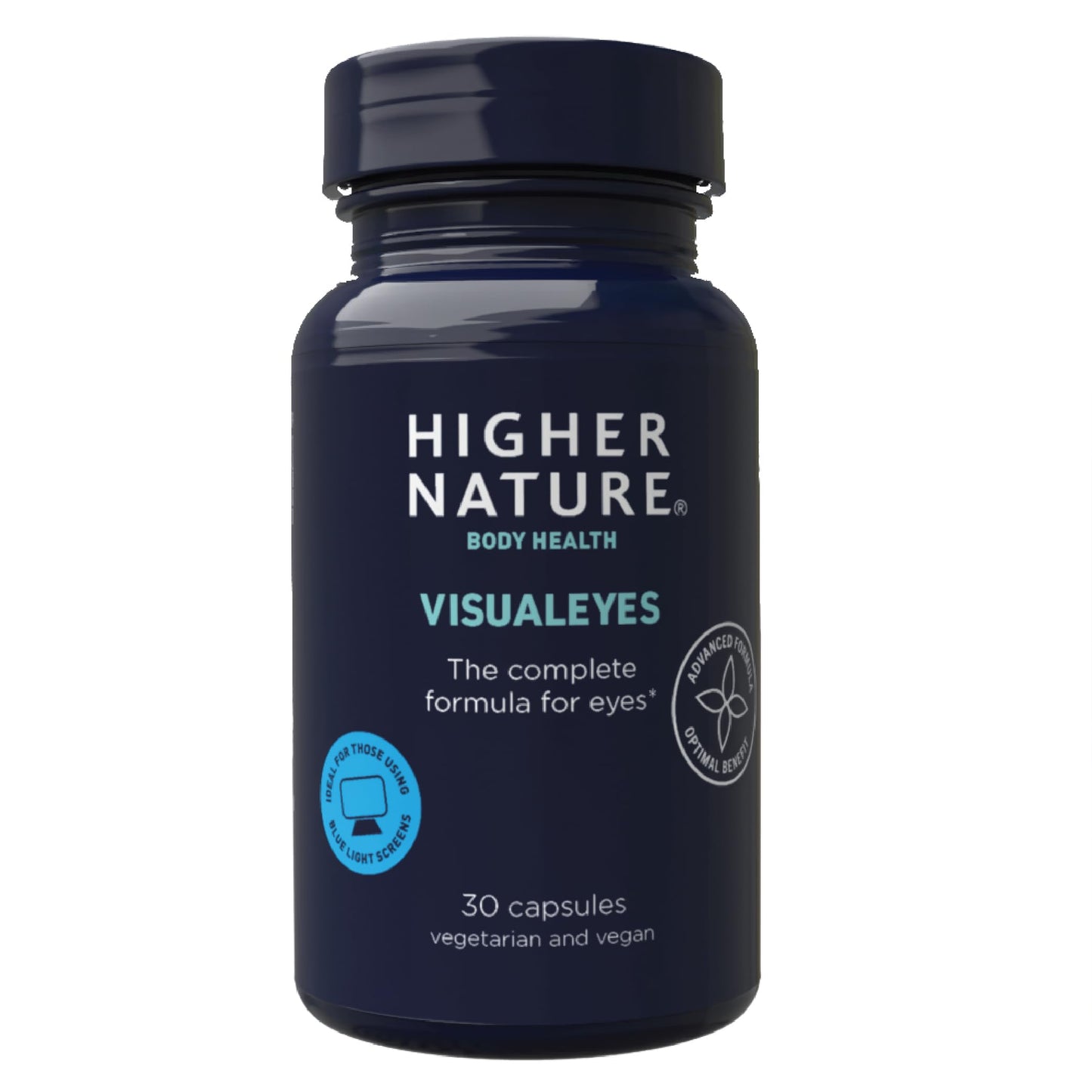 HIGHER NATURE Higher Nature - VisualEyes - Supports Vision - Lutein, Zeaxanthin, Bilberry & Essential Vitamins - 10 Active Ingredients - Vegan - 30 Capsules