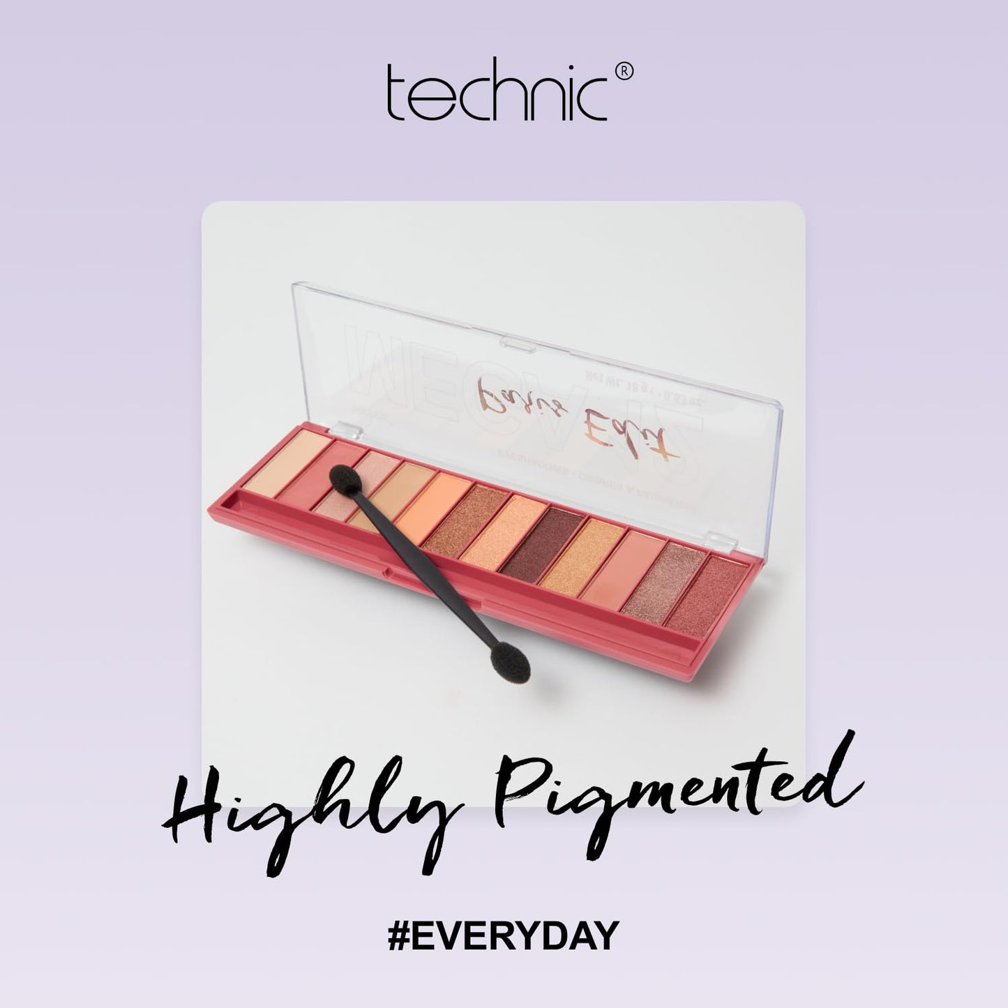 Technic Mega Eyeshadow Palette - 12 Pigmented, Long Lasting, Easy to Apply and Blendable Shades for the Perfect Day to Evening Looks - 18g (Paris)