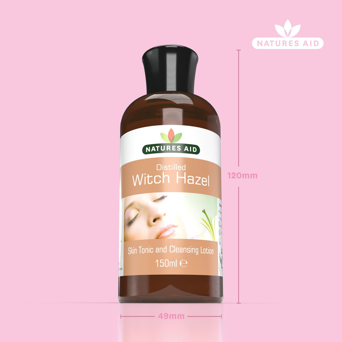 Natures Aid Distilled Witch Hazel 150ml - Natural Skin Care - Gentle Astringent Hydrates & Cleanses, Soothes Irritation - Promotes Healthy Skin Tone - Vegan, Gluten Free, Non-GMO - Anti-inflammatory