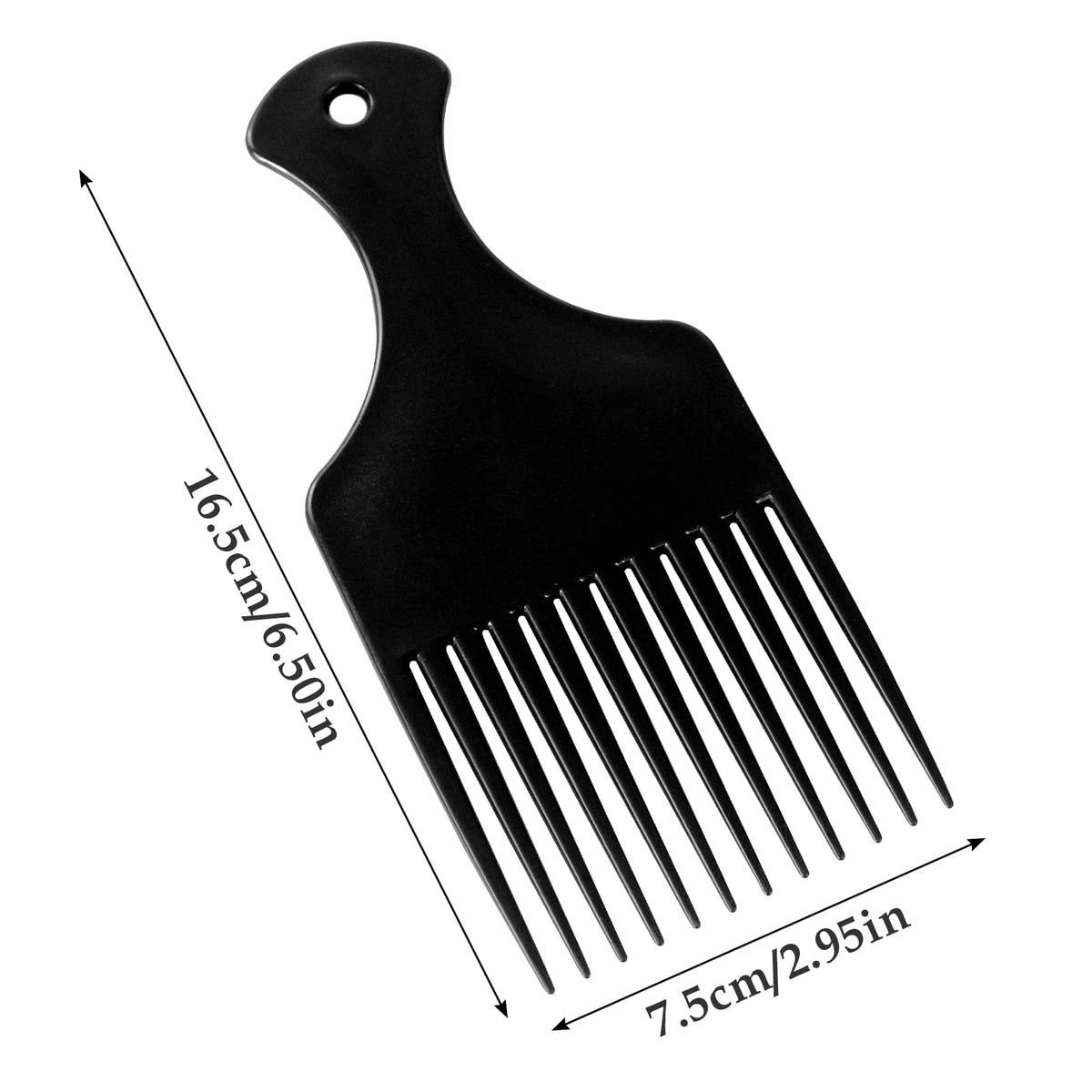 sularpek Sularpek 2 Pcs Afro Hair Comb, Black Plastic Afro Hair Comb Hair, Hair Pick Comb, Smooth & Sturdy Wide Tooth Plastic Afro Pick, for Detangling And Styling, Curly, Wavy, Frizzy And Afro Hair
