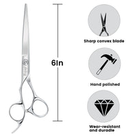 Left Handed Hairdressing Scissors Hair Scissor，Fcysy Professional Sharp Left Hand Barber Scissors 6” Lefty Hair Cutting Scissors, Hairdresser Scissors Salon Haircut Scissors Hair Shears for Women Men