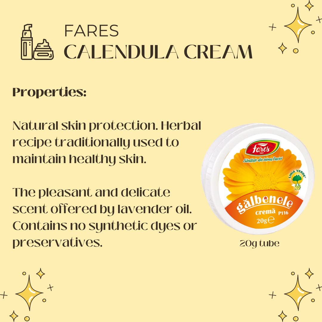 By Taste of Selection Fares Calendula Ointment - Natural Calendula Cream, Wound & Cuts Healing Ointment - Burn & Scar Cream Healing - Regenerates and Soothes The Skin - 20g Tube