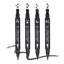 Yuccer Star Heart Eyeliner Stamp Waterproof Liquid Eyeliner Pen Black Long Lasting Double Ended Eyeliner Pencil Make Up Eye Liner (Star+Moon+Heart+Flower)