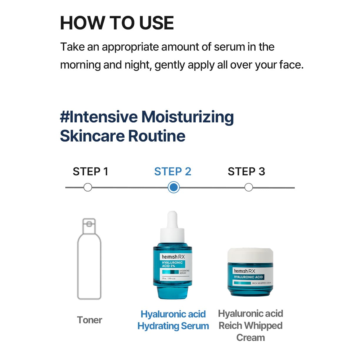 HEIMISH RX Hyaluronic Acid Hydrating Serum - Moisturizing Serum for face, Facial Serum for Sensitive skin, Non-greasy Formula with Hyaluronic Acid 2%, Panthenol, Korean Skincare, 35ml (1.18 fl. oz)