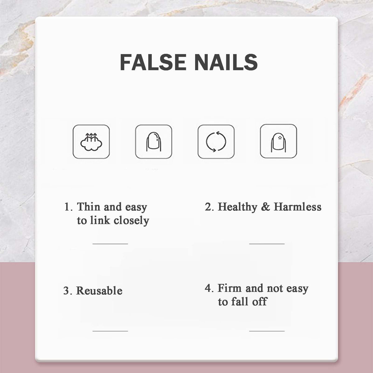 OunTechGlory French Tip False Nails Set - 24Pcs Short White Press on Nails with Glue - Glossy Full Cover Stick on Nails - DIY Nail Art Kit for Women