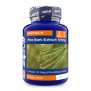 Zipvit Pine Bark Extract 125mg, High Strength Supplement, 95% Proanthocyanides, 60 Vegan Tablets, 2 Months Supply