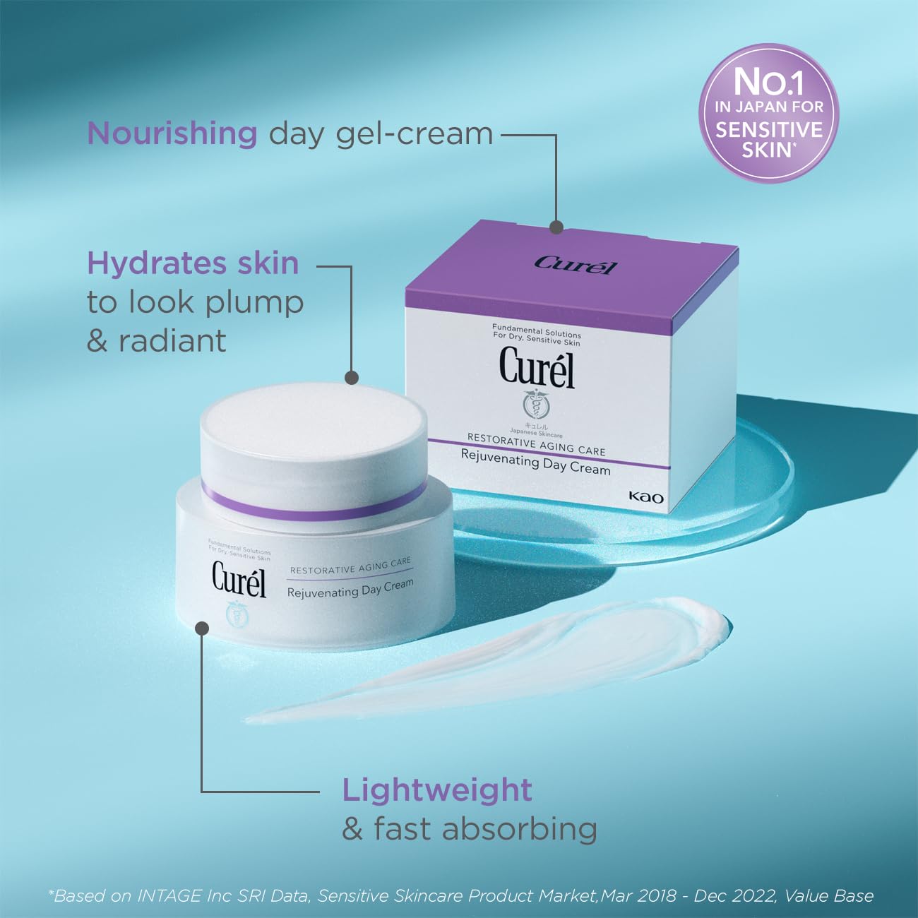 Curél Restorative Aging Care Rejuvenating Day Cream for Dry, Sensitive Skin, 38ml