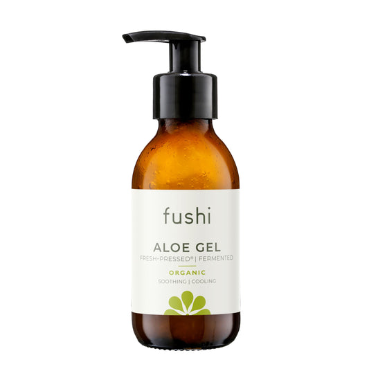 Fushi Organic Aloe Vera Gel for Face with Fermented Aloe & Frankincense - 150ml Cooling & Soothing Natural Skincare - Hydrating Face Moisturiser with Deep Sea Minerals for Acne, Burns & Redness