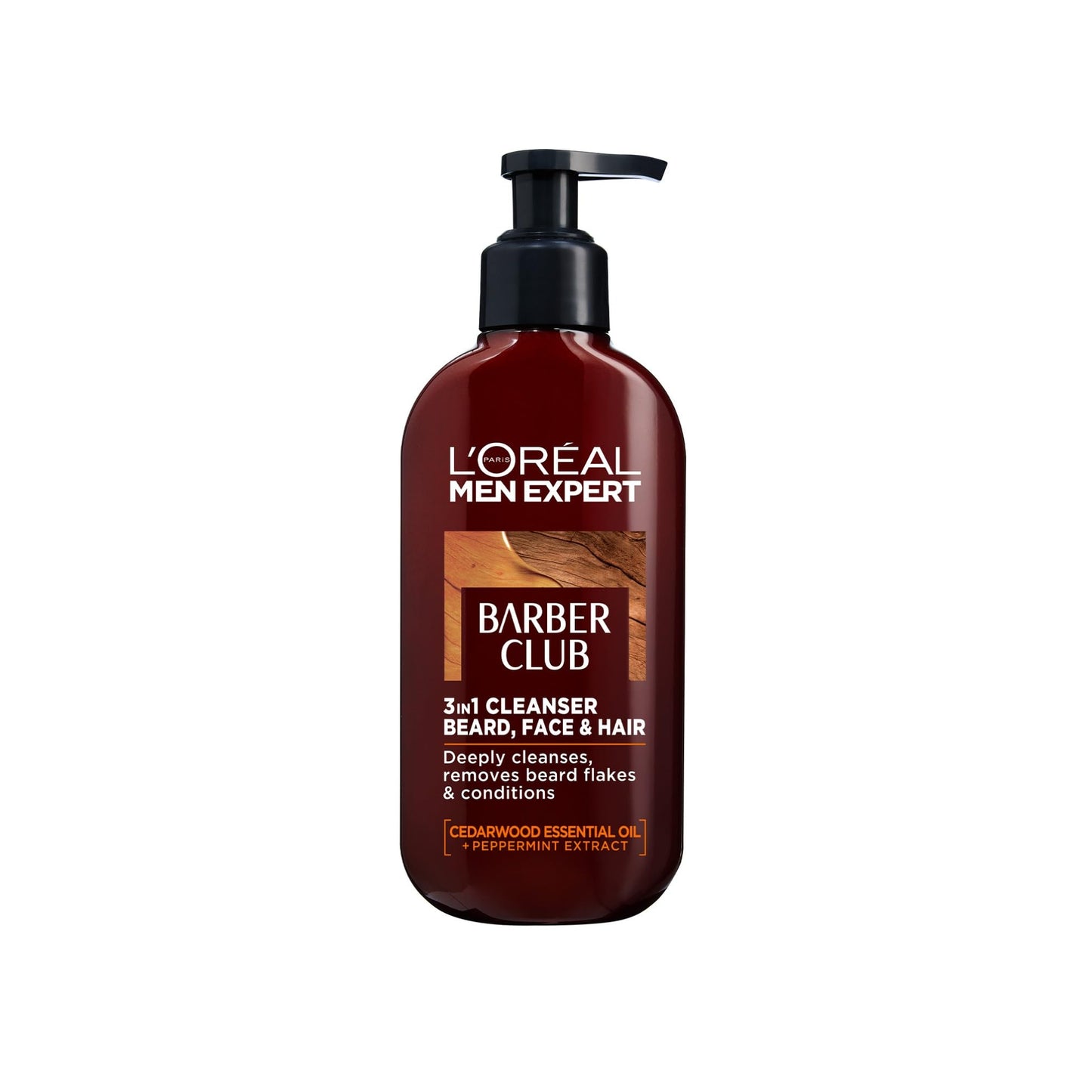 L’Oréal Paris men expert L’Oréal Paris Men Expert Cleansing 3-in-1 Beard, Face & Hair Wash 200ml, Barber Club Wash With Cedarwood Essential Oil, Deeply Cleanses and Removes Beard Flakes