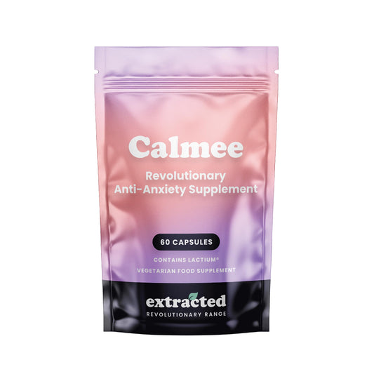 Extracted Calmee Natural Anxiety & Stress Relief Supplement - High Potency Advanced Formula with 300mg Lactium, Ashwagandha, Holy Basil & Vitamin B6, Mood Support, 60 Vegetarian Capsules