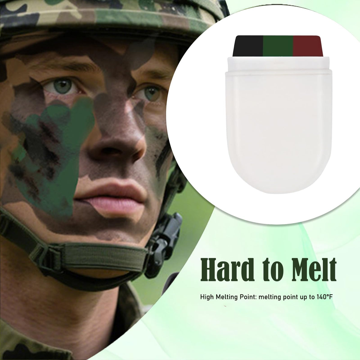 NoraGlaze 2 PCS 3 Color Camo Face Paint Stick - Waterproof Sweat-Resistant Hunting Face Paint for Halloween Camping & Theme Parties Black Green Coffee Makeup Crayon Twist-Up Design Easy to Apply
