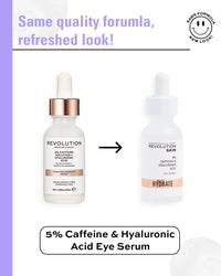Revolution Beauty London Revolution Skincare London 5% Caffeine and Hyaluronic Acid Under Eye Serum, Reduces Dark Circles Puffiness, Vegan Cruelty-Free, 30ml