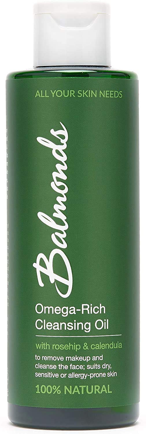 Balmonds Omega Rich Cleansing Oil 200ml - 100% Natural Facial Cleanser - Hydrating Make-up Remover with Rosehip and Calendula Oil - Suitable for All Skin Types