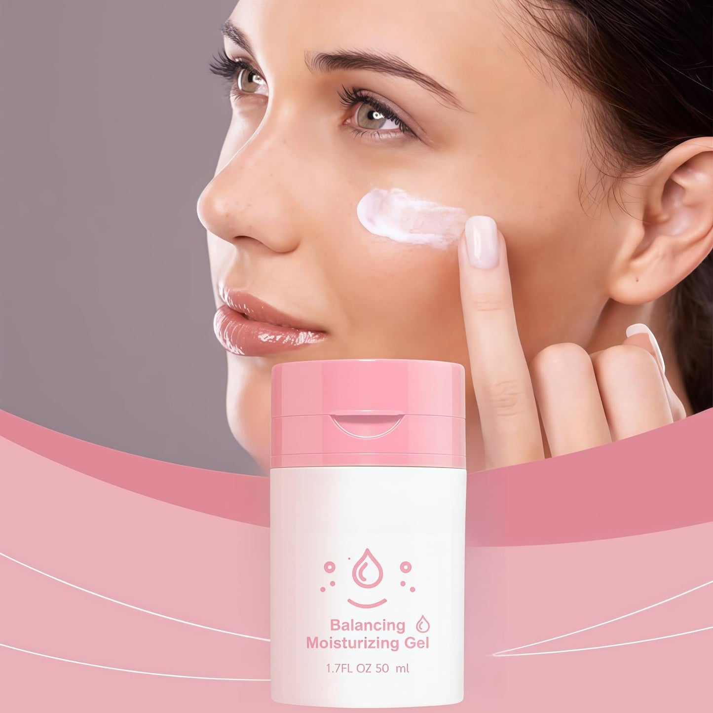 Bub~ble Skincare Slam Dunk Hydrating Moisturiser,Bubb-e Skin Caree Slam Dunk,Face Moisturising Cream for Normal to Dry Skin,Facial Moisturiser Bub~ble Skincare Sets,Level Up Balancing Moisturiser,Pink