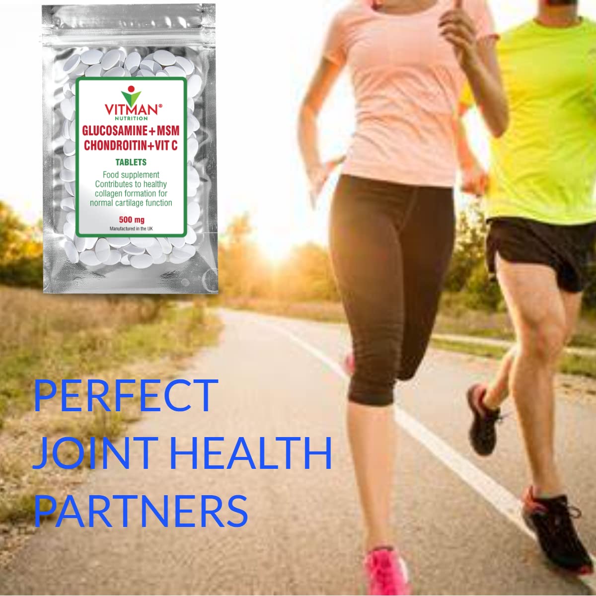 Glucosamine & Chondroitin - with MSM & Vitamin C - Joint Anti inflammatory Tablets - 180 Bone Care Pills Glucosamine Chondroitin MSM Complex Pain Relief Tablets (180)