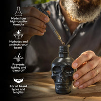 Beard and Bones Beard & Bones 60ml Beard Oil for Men | Nut Free | Glass Skull (Billion)