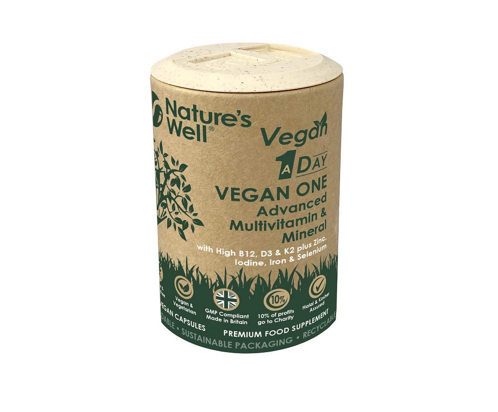 Nature's Well Vegan Multivitamins & Minerals with High Strength B12, D3 & K2, 90 Capsules – UK Made by Nature’s Well, Designed for Vegans & Vegetarians. - Pot