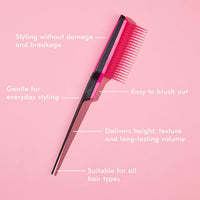 Tangle Teezer | The Ultimate Volumizer Hairbrush for All Hair Types | Adds Texture and Volume | Back Combing Black/Lilac