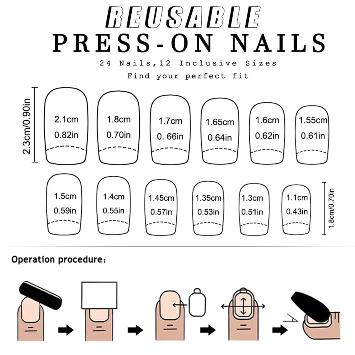 EONFAVE French Tip Nails - 24Pcs Square False Nails Short - Nude Pink Press On Nails - Stick on Nail French Tip - Full Cover Acrylic False Nail & Accessories Art for Women
