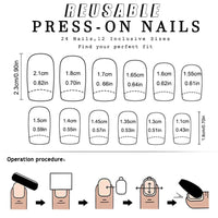 EONFAVE French Tip Nails - 24Pcs Square False Nails Short - Nude Pink Press On Nails - Stick on Nail French Tip - Full Cover Acrylic False Nail & Accessories Art for Women