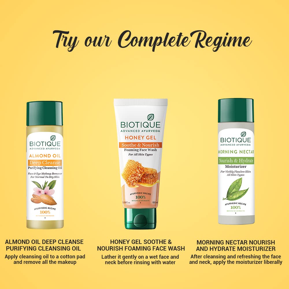 Biotique Almond Oil Soothing Face and Eye Makeup Cleanser for Normal To Dry Skin