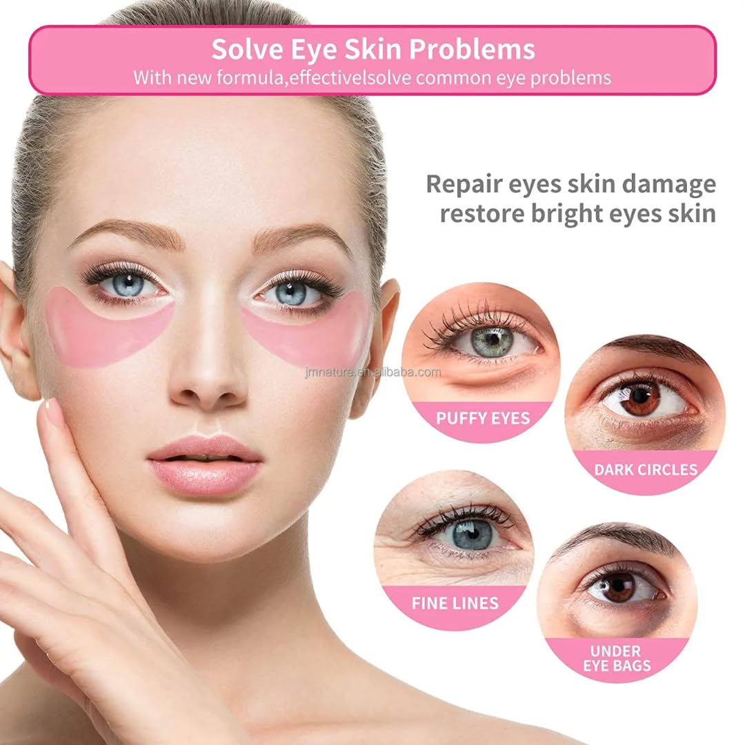 OVALA Rose Eye Mask - 60 Pcs Under Eye Treatment for Puffy Eyes, Wrinkles, Dark Circles and Fine Lines Skincare Eye Patch Masks for Women and Men