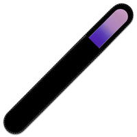 Mont Bleu Large Colour Crystal Nail File in Black Pouch - Genuine Czech Tempered Glass - Handmade in Czech Republic