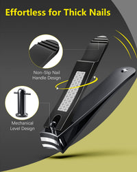 BESTOPE PRO Nail Clippers 2PCs Nail Cutter Set Stainless Steel Fingernails Toenails Clippers for Men Women Sturdy Nail Clipping Kit