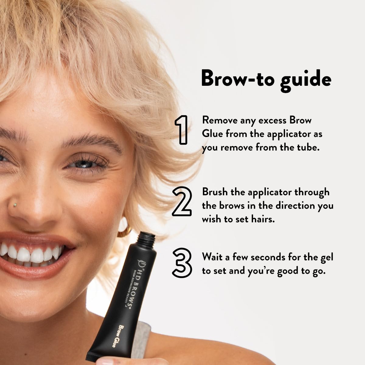 HD Brows HD BROWS Brow Glue Brow Setting Gels Extreme Hold Gel, Dark Brown/Black