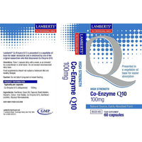 Lamberts Co-Enzyme Q10 100mg – Natural Ubiquinone in Oil-Based Formula for Optimal Absorption – 60 Capsules