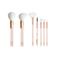 Holler & Glow Holler and Glow Blend It Out Makeup Brush 7-Piece Gift Set, Includes Face, Cheek, Fan, Angled Brow and Spoolie, Crease Blender Eyeshadow, Precision Eyeshadow and Crease Definer Eyeshadow Brush