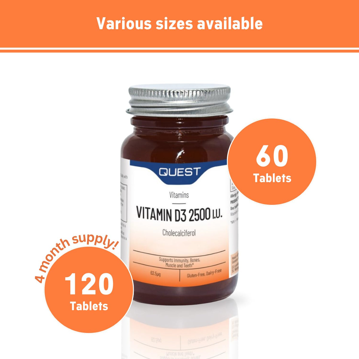 Quest 2500IU Vitamin D 90 Tablets, 90 Tablet