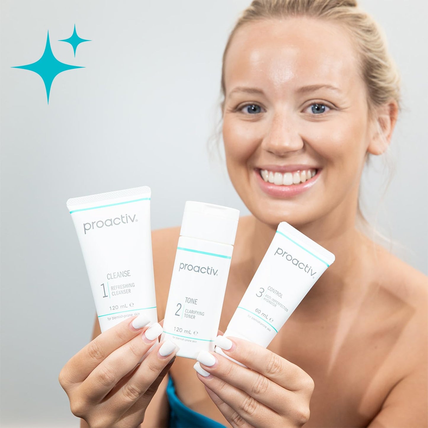Proactiv Solution 60 Day Facial 3-Step Routine, 1 x Cleanser 120 ml, 1 x Facial Toner 120 ml, 1 x Hydrator 60 ml (Pack of 1)