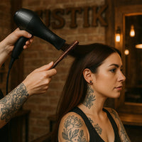 RustiK Small Round Hair Brush – Wooden Barrel Brush for Blow Dry Styling, Quiff, Volume & Beard Grooming, Round Brush for Short Hair, Fringe & Bangs