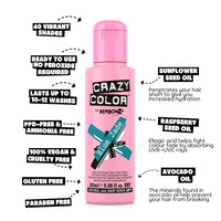 Crazy Color Blue Jade Semi Permanent Hair Dye 100ml