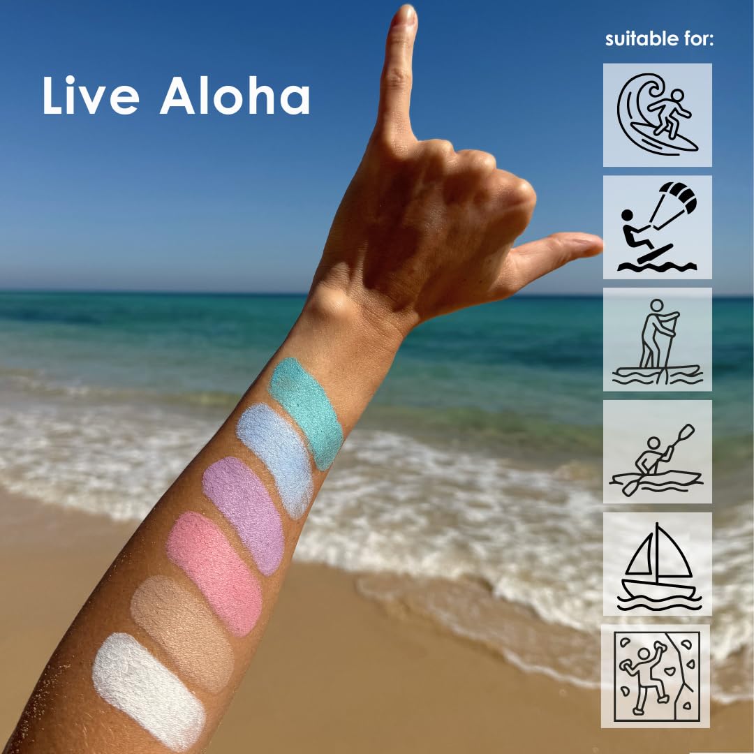 Aloha Care Aloha Sun Stick SPF 50+ | Sunblock Stick for Face | Sunscreen for Surfing | Great Sun Cream for Kids & Outdoor Sports Sunscreen | Plastic Free Packaging 20g | Made in Europe (Purple)