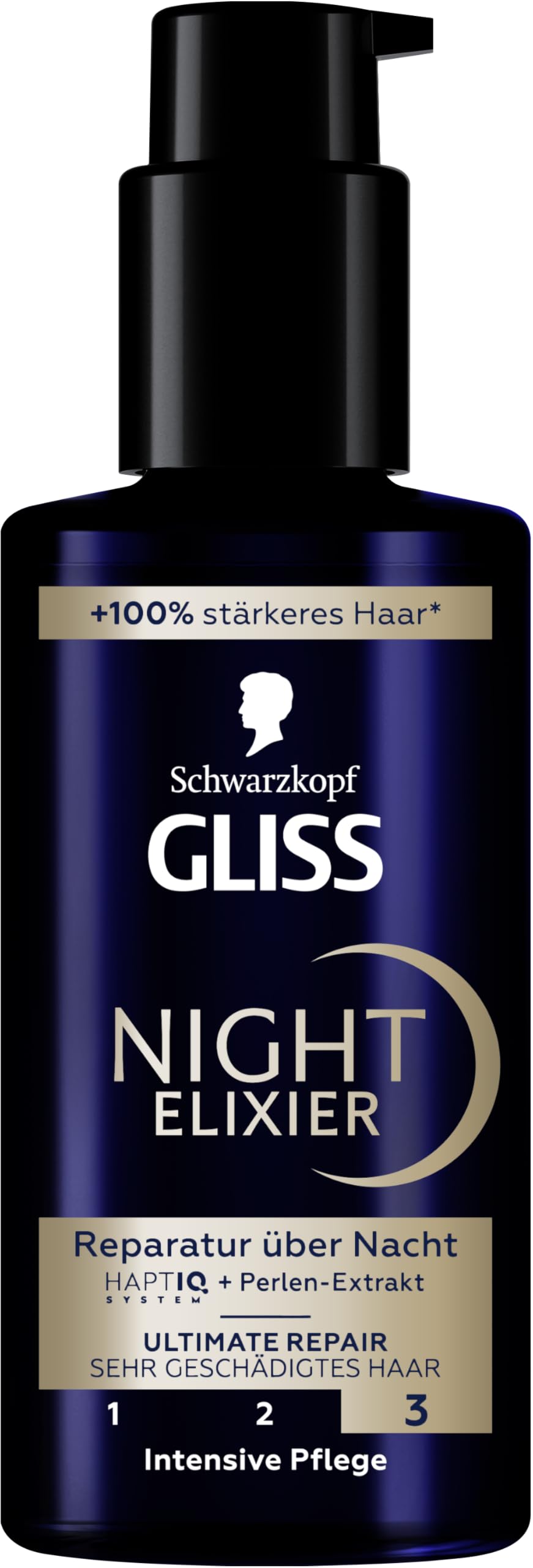 Gliss Kur Gliss Night Elixir Ultimate Repair (100 ml), Hair Serum Regenerates Damaged Hair During Sleep, Hair Care Leaves Soft & Regenerated Hair Overnight