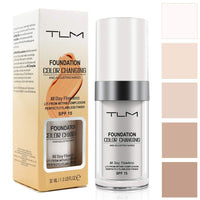 Generic 1 Pack TLM Flawless Colour Changing Warm Skin Tone Foundation,Naturally Blends Moisturizing Foundation Makeup,Long Lasting Waterproof Poreless Liquid Cover Concealer SPF 15 for Face Makeup