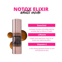 Skinny Tan Notox Beauty Elixir - Gradual Fake Tan Face Serum for Natural Glow with Vitamin E to Soothe & Plump Skin, Vegan & Cruelty-Free Face Care - 30ml