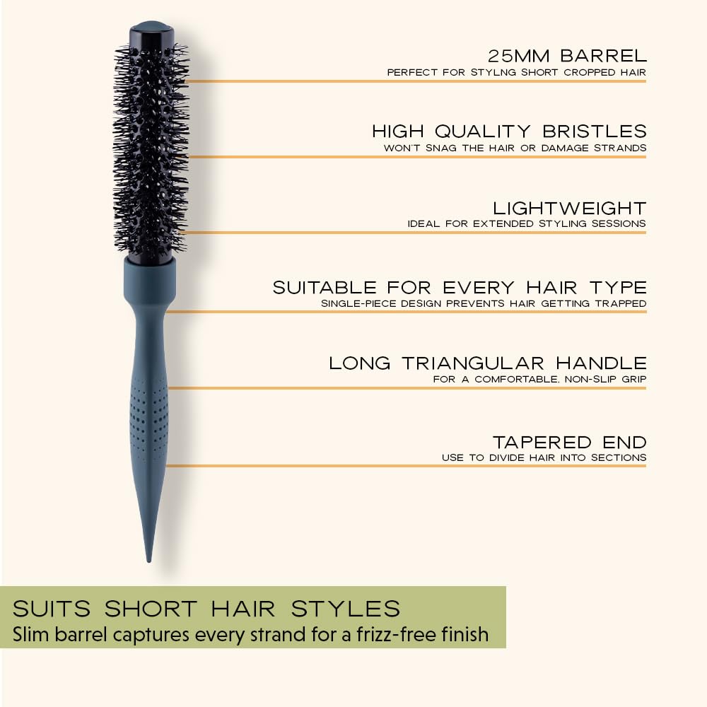 md london. mdlondon BRUSH Radial 4 (25mm Dia. Barrel) Small Round Hair Brush to Shape & Volumise. Round Hairbrush for Blow Drying Cropped Hair. Round Blow Dry Brush - Genuine mdlondon Hairbrushes for Women & Men