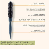 md london. mdlondon BRUSH Radial 4 (25mm Dia. Barrel) Small Round Hair Brush to Shape & Volumise. Round Hairbrush for Blow Drying Cropped Hair. Round Blow Dry Brush - Genuine mdlondon Hairbrushes for Women & Men