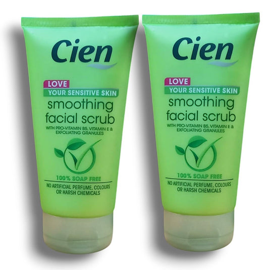Generic 2x Cien - Lidl | Smoothing Facial Scrub - with Pro-vitamin B5, Vitamin E & Exfoliating Granules | 150mL Each