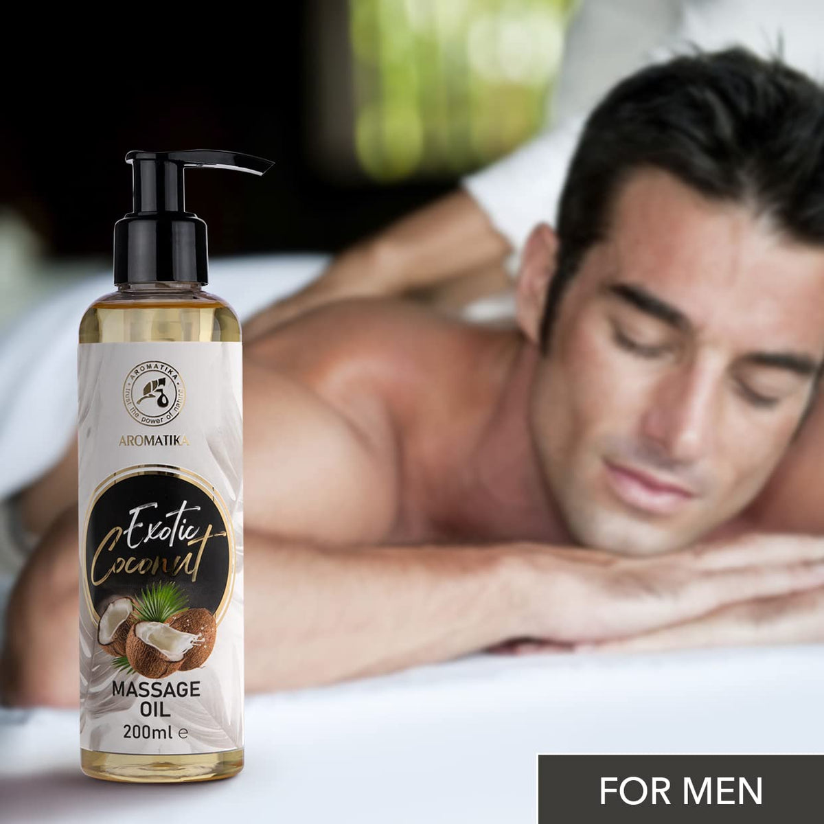 AROMATIKA trust the power of nature Coconut Massage Oil - 200ml, Jojoba, Almond, Grapeseed, Peach Kernel Oils - Aromatherapy, Relax, Good Sleep, Calming