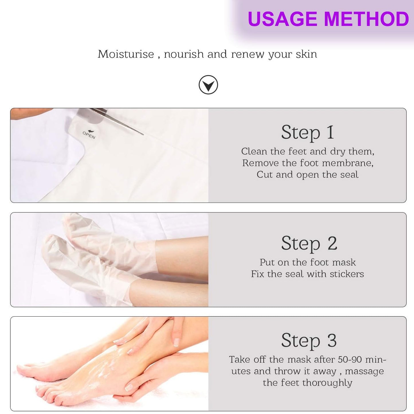 HOKIAMCN 5 Pairs Foot Peel Mask,lavender Foot Exfoliating Mask Socks Calluses Remover Dead Skin, Moisturizing Feet Peeling Mask for Dry Skin,Cracked Heels,Foot SPA Socks for Women and Men (Lavender)