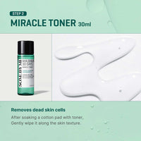 SOME BY MI AHA.BHA.PHA 30 Days Miracle AC SOS Kit, 4 Pcs, Toner 30ml, Serum 10ml, Cream 20g, Acne Foam 30ml