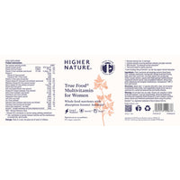 HIGHER NATURE Higher Nature Multivitamin for Women | Whole Food Multivitamin | 20 Essential Vitamins & Minerals | Vitamin C, D, K, B12, Iron, Zinc | True Food® Formula | UK Female Multivitamin | 60 Capsules