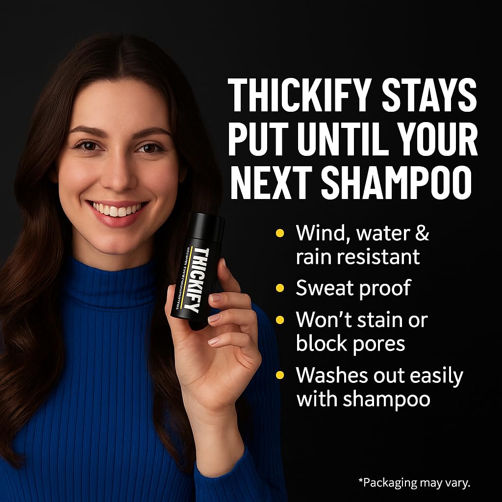 THICKIFY Hair Fibres for Thinning Undetectable & Natural - 28g Bottle - Completely Conceals Loss Instantly - Thickener Topper Fine Women Men (Light Blonde), Number Of Items: 1