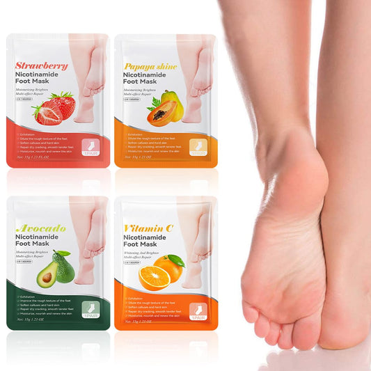 Tomedeks 4 Pairs Foot Peel mask for Hard Skin, Peeling Foot mask