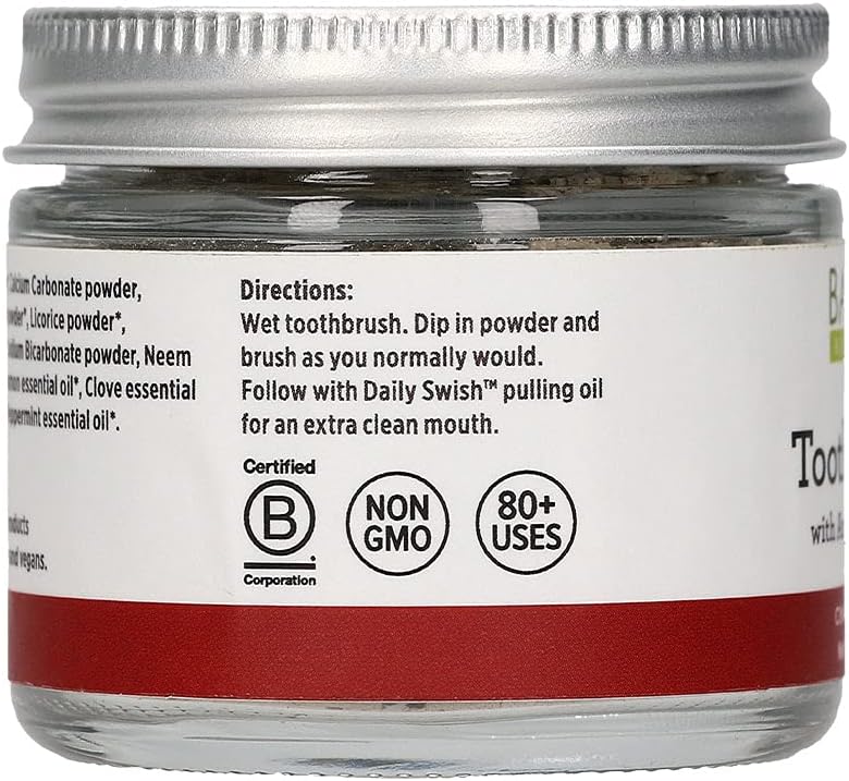 Banyan Botanicals Cinnamon Clove Tooth Powder – Ayurvedic Fluoride-Free Toothpaste Alternative with Miswak & Activated Charcoal (from Amla) – 0.75oz, 80+ Uses – Non GMO Sustainably Sourced Vegan