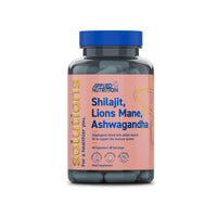 Applied Nutrition - Solutions - Shilajit, Lion’s Mane & Ashwagandha - High Strength Nootropic & Adaptogen Blend - Mental Clarity, Stress & Energy Support - 60 Capsules - 30 Servings